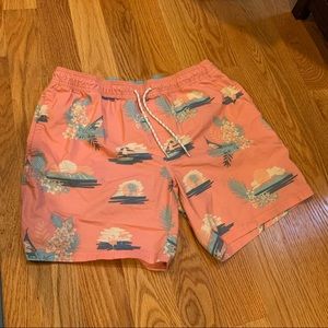 Men’s bathing suit, Goodfellow & Co, beach theme, salmon/faded pink, size: large